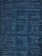 Exquisite Rugs Tovello Modern Handmade Silky Nylon in 6748 Navy 8' x 10' Area Rug