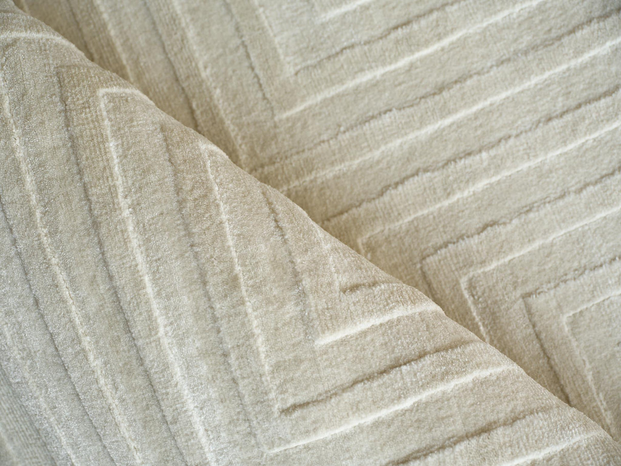 Exquisite Rugs Tovello Modern Handmade Silky Nylon in 6750 Beige 6' x 9' Area Rug