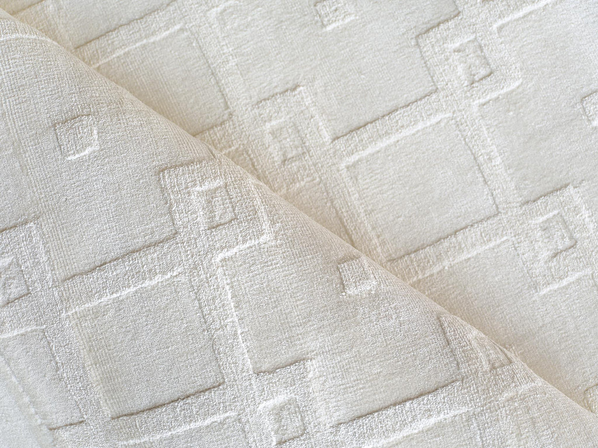Exquisite Rugs Camora Modern Handmade Silky Nylon in 6752 White 2' x 3' Area Rug