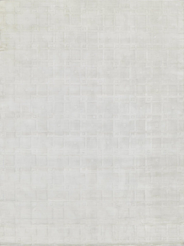 Exquisite Rugs Camora Modern Handmade Silky Nylon in 6752 White 6' x 9' Area Rug