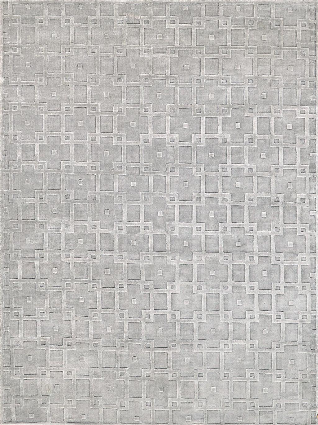 Exquisite Rugs Camora Modern Handmade Handloomed Silky Nylon 6753 Light Silver 2' x 3' Area Rug