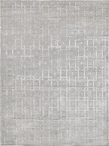 Exquisite Rugs Camora Modern Handmade Handloomed Silky Nylon 6753 Light Silver 2' x 3' Area Rug