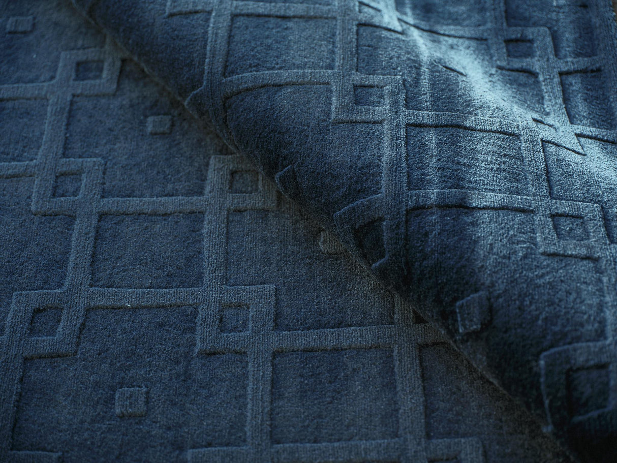 Exquisite Rugs Camora Modern Handmade Silky Nylon in 6754 Navy 10' x 10' Area Rug