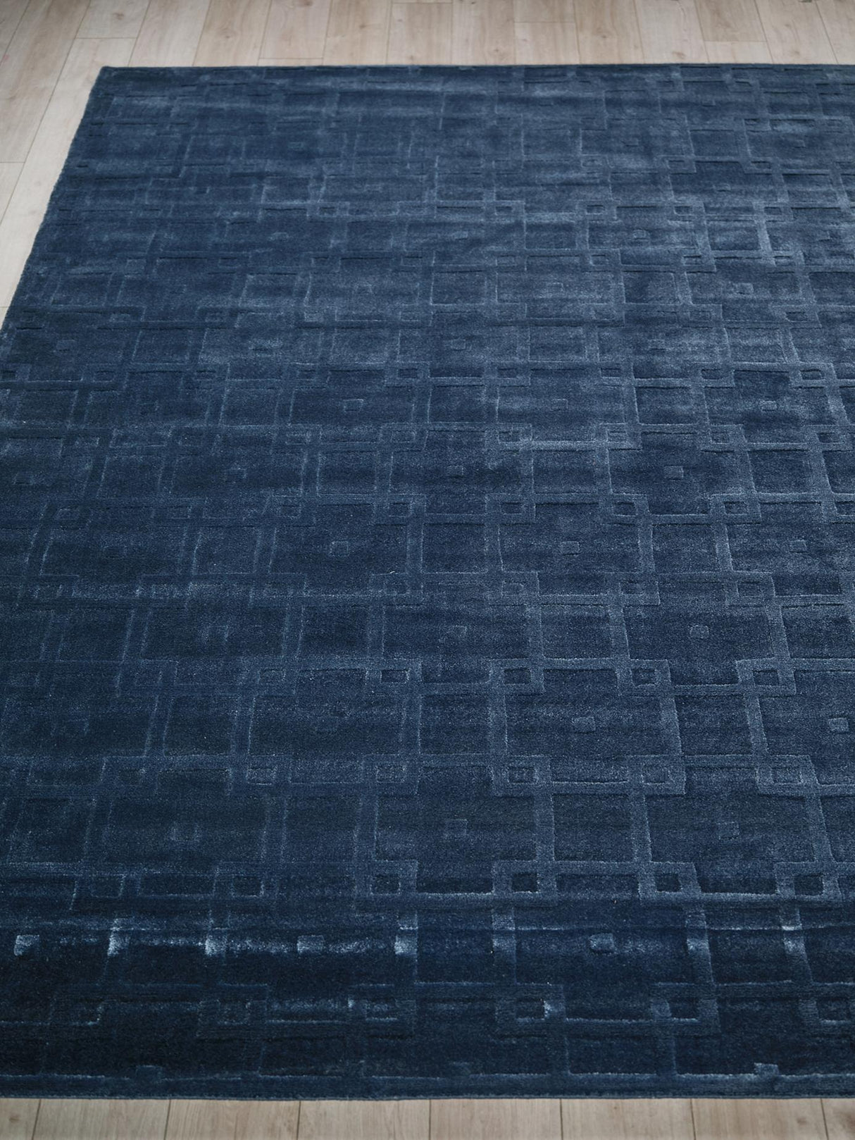 Exquisite Rugs Camora Modern Handmade Silky Nylon in 6754 Navy 4' x 6' Area Rug