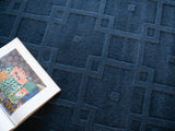 Exquisite Rugs Camora Modern Handmade Silky Nylon in 6754 Navy 4' x 6' Area Rug