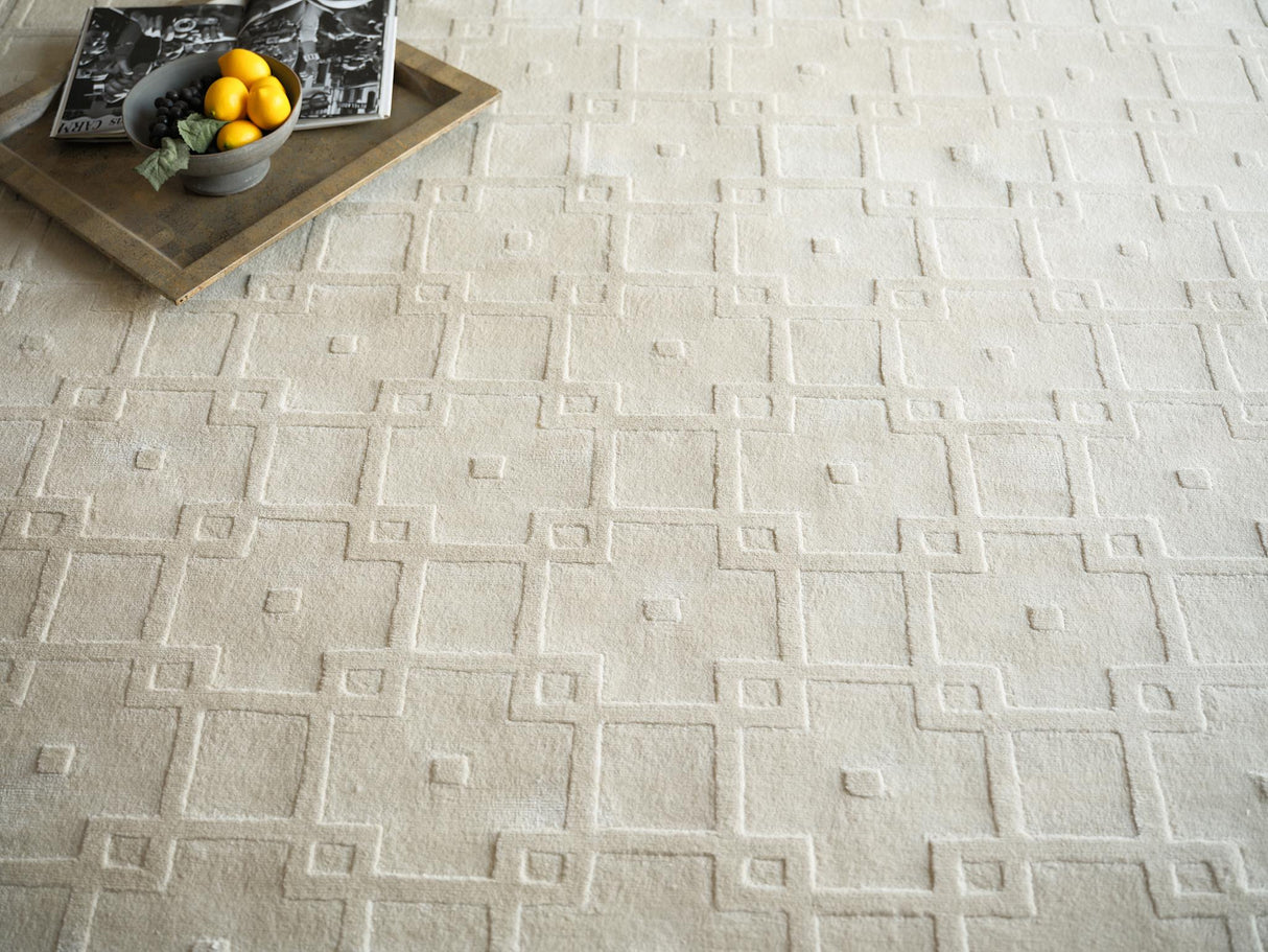 Exquisite Rugs Camora Modern Handmade Silky Nylon in 6755 Beige 2' x 3' Area Rug