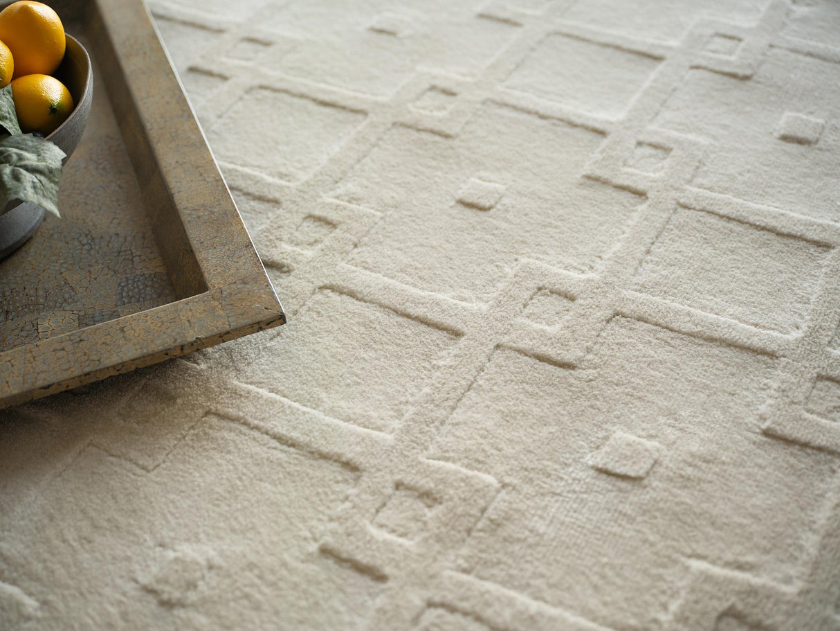 Exquisite Rugs Camora Modern Handmade Silky Nylon in 6755 Beige 4' x 5' Area Rug