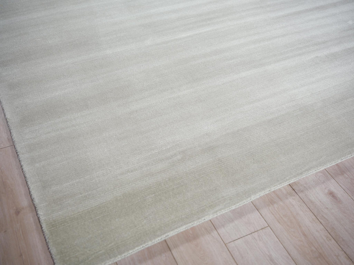 Exquisite Rugs Pavia Modern Handmade Silky Nylon in 6758 Light Silver 12' x 15' Area Rug