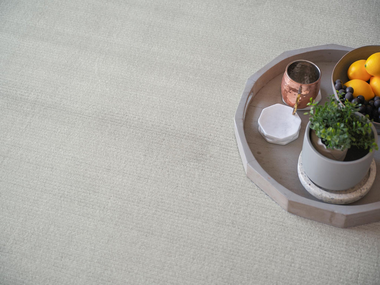 Exquisite Rugs Pavia Modern Handmade Silky Nylon in 6758 Light Silver 2' x 3' Area Rug