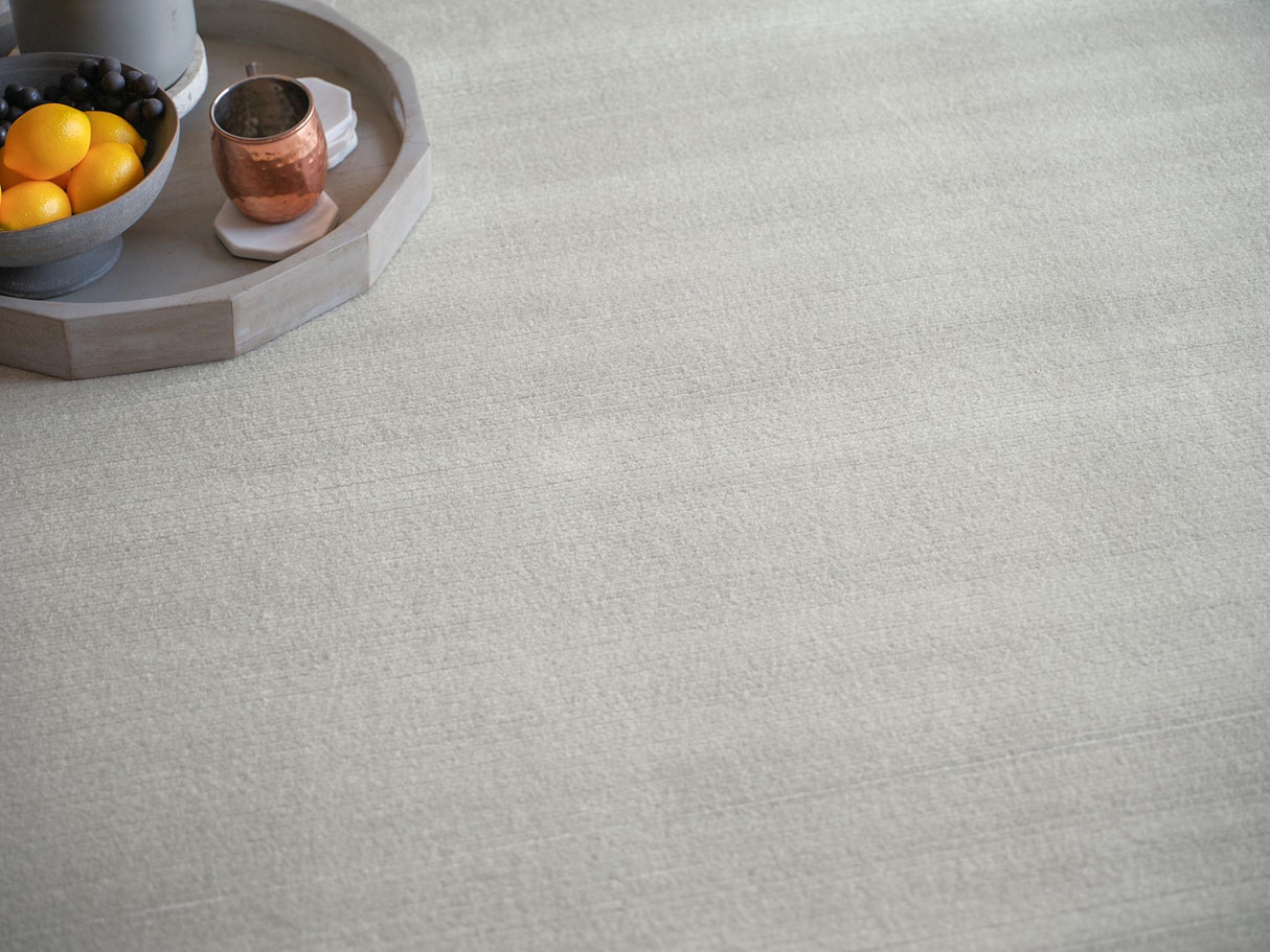 Exquisite Rugs Pavia Modern Handmade Silky Nylon in 6758 Light Silver 12' x 9' Area Rug
