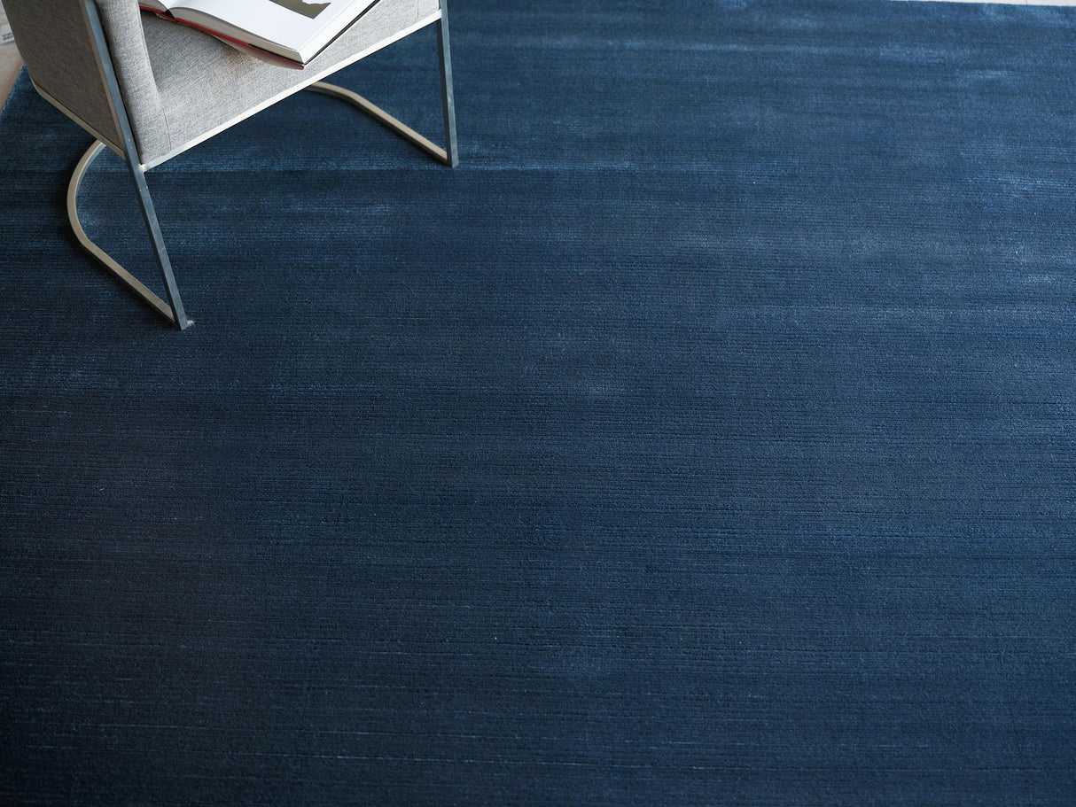 Exquisite Rugs Pavia Modern Handmade Silky Nylon in 6759 Navy 12' x 9' Area Rug