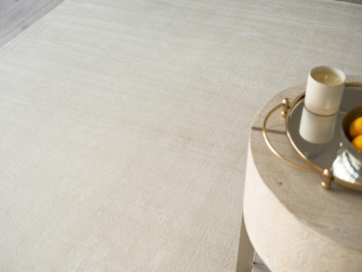 Exquisite Rugs Pavia Modern Handmade Silky Nylon in 6761 Beige 9' x 12' Area Rug