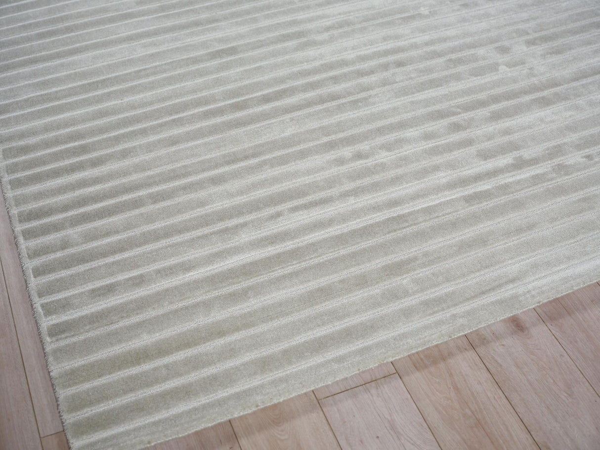 Exquisite Rugs Amani Modern Handmade Silky Nylon in 6764 Light Silver 2' x 3' Area Rug