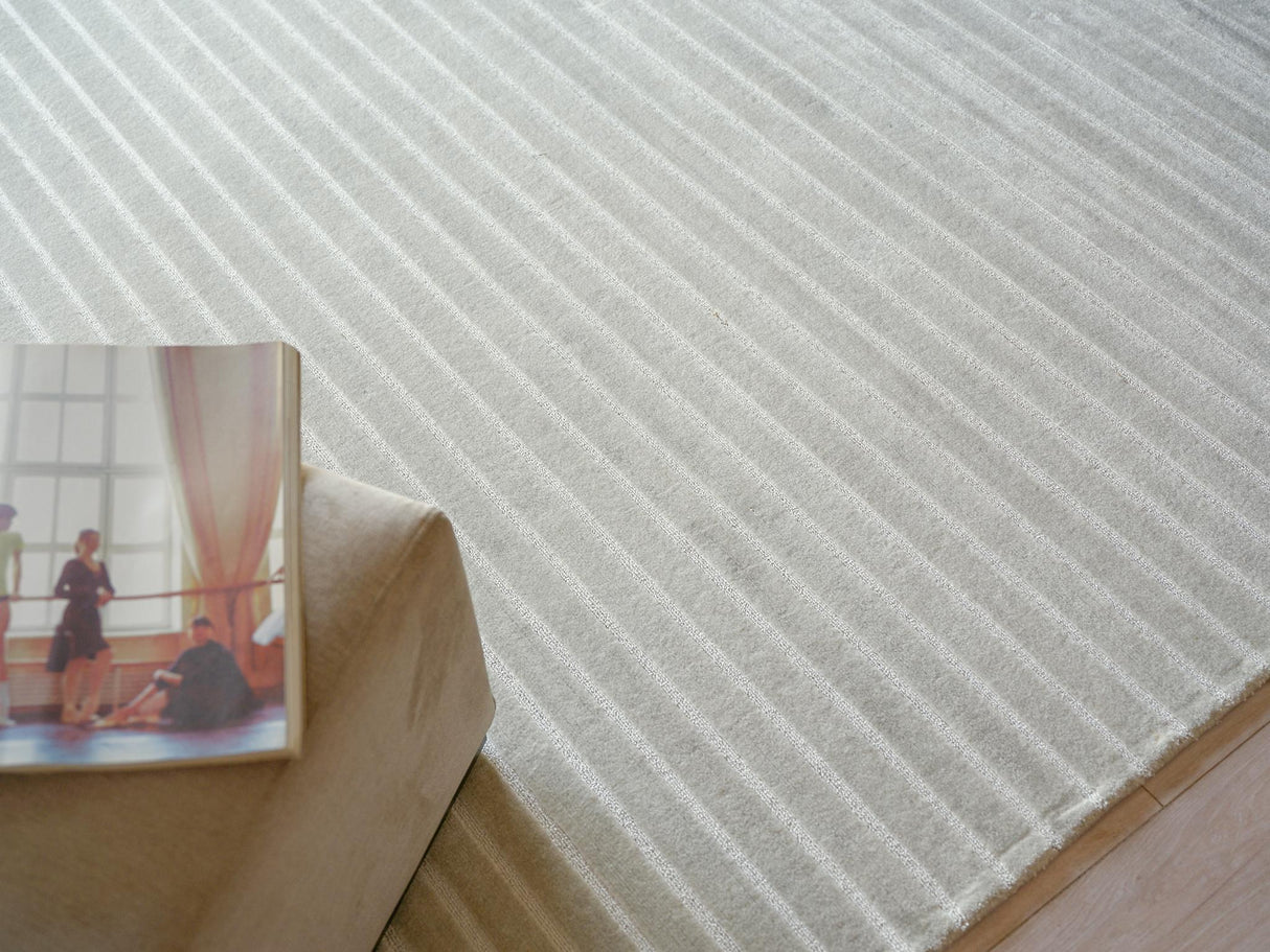 Exquisite Rugs Amani Modern Handmade Silky Nylon in 6764 Light Silver 2' x 3' Area Rug