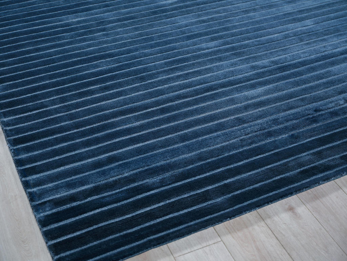 Exquisite Rugs Amani Modern Handmade Silky Nylon in 6765 Navy 2' x 3' Area Rug