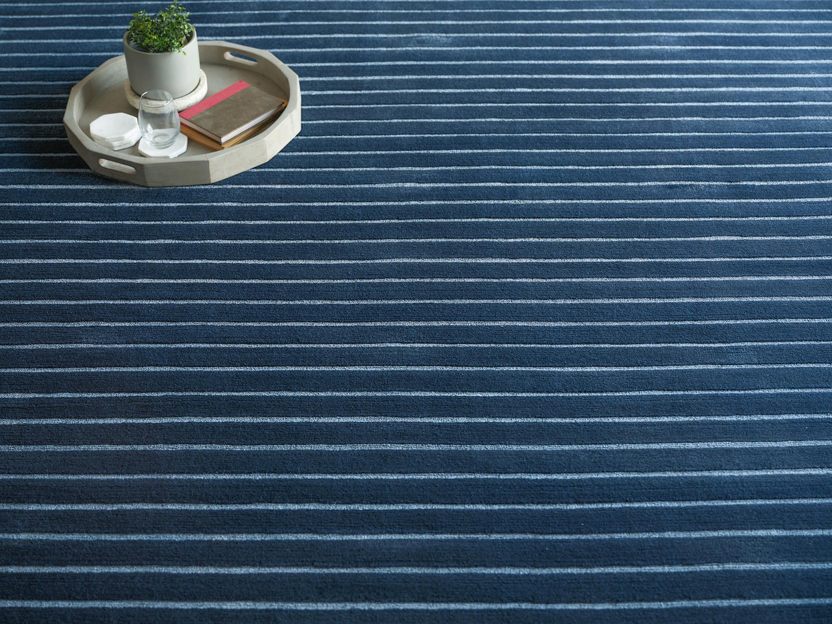 Exquisite Rugs Amani Modern Handmade Silky Nylon in 6765 Navy 4' x 5' Area Rug