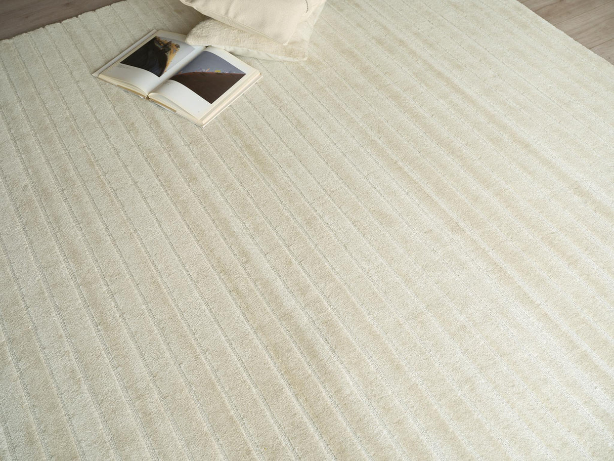 Exquisite Rugs Amani Modern Handmade Silky Nylon in 6767 Beige 2' x 3' Area Rug