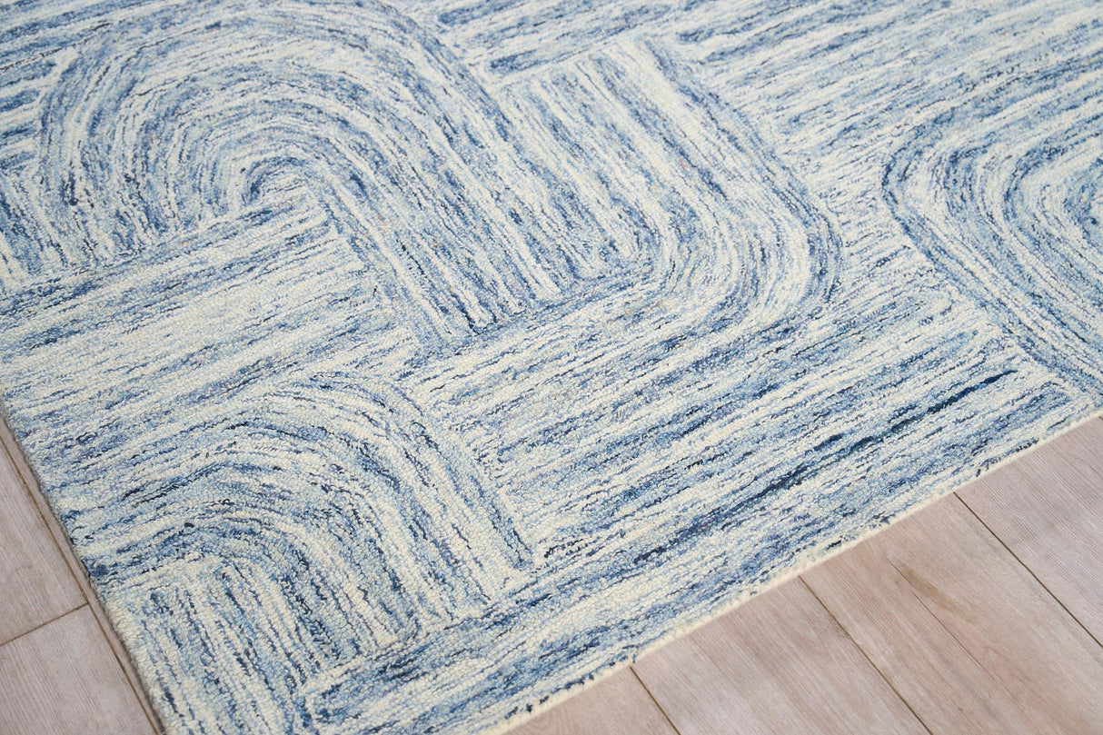 Exquisite Rugs Juno Handmade Hand-tufted New Zealand Wool on Canvas 6775 Blue/Ivory 15' x 20' Area Rug