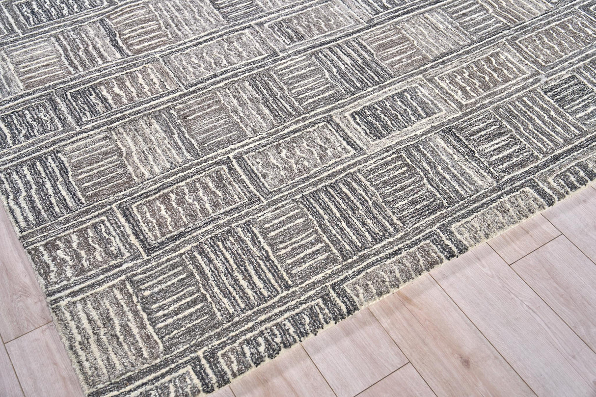 Exquisite Rugs Naturals Handmade Hand-tufted New Zealand Wool on Canvas 6777 Charcoal 2' x 3' Area Rug