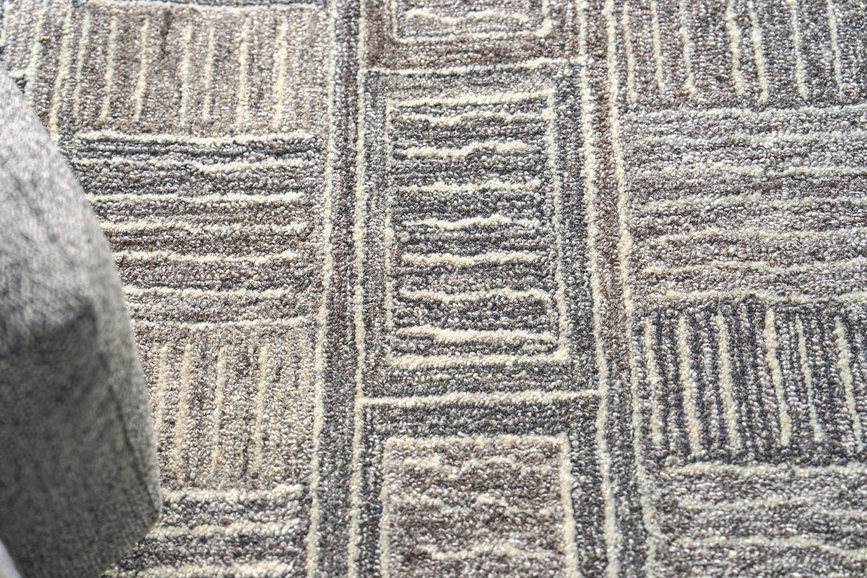 Exquisite Rugs Naturals Handmade Hand-tufted New Zealand Wool on Canvas 6777 Charcoal 2' x 3' Area Rug