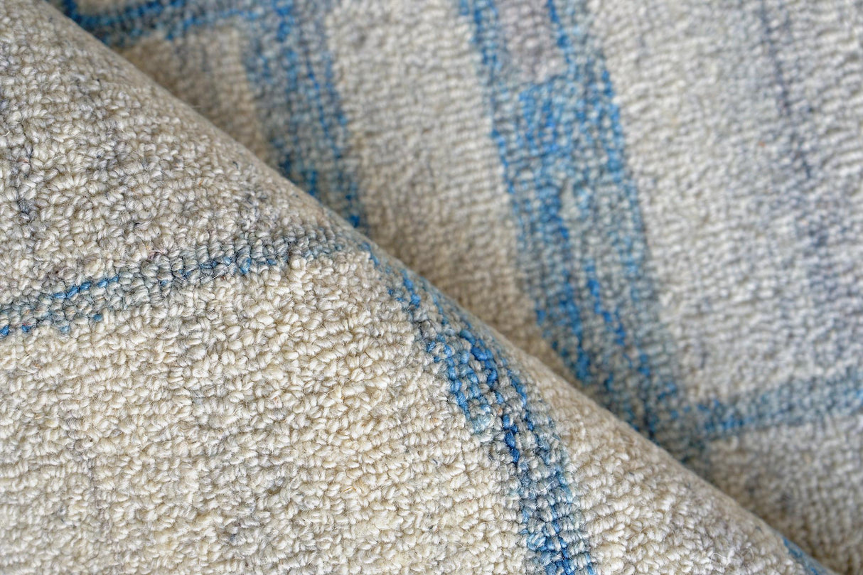 Exquisite Rugs Naturals Handmade Hand-tufted New Zealand Wool on Canvas 6780 Blue/Ivory 2' x 3' Area Rug