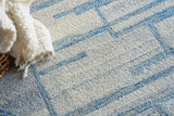 Exquisite Rugs Naturals Handmade Hand-tufted New Zealand Wool on Canvas 6780 Blue/Ivory 2' x 3' Area Rug
