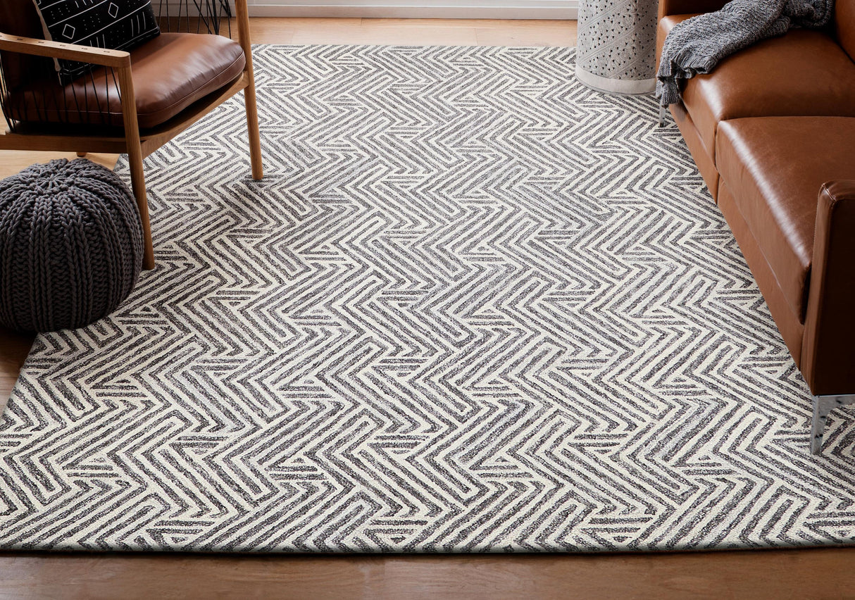 Exquisite Rugs Naturals Handmade Hand-tufted New Zealand Wool on Canvas 6782 Gray/Ivory 3' x 2' Area Rug