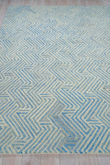 Exquisite Rugs Naturals Handmade Hand-tufted New Zealand Wool on Canvas 6783 Blue/Ivory 3' x 2' Area Rug