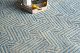 Exquisite Rugs Naturals Handmade Hand-tufted New Zealand Wool on Canvas 6783 Blue/Ivory 3' x 2' Area Rug