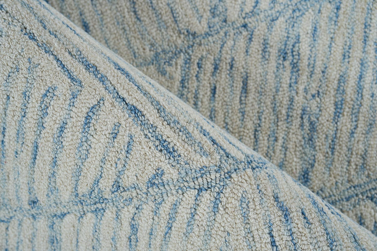 Exquisite Rugs Kascata Handmade Hand-tufted New Zealand Wool on Canvas 6785 Blue/Ivory 4' x 6' Area Rug