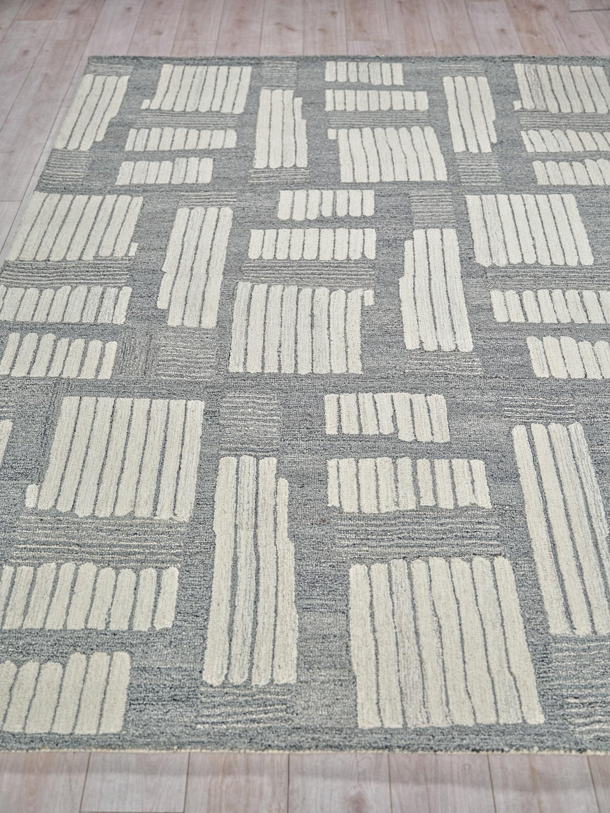 Exquisite Rugs Exquisite Rugs Naturals Handmade New Zealand Wool in 6787 Ivory/Silver 2' x 3' Area Rug