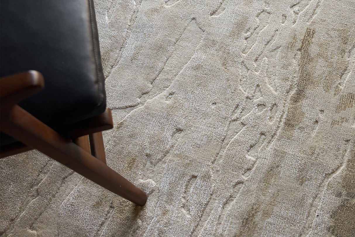 Exquisite Rugs Travertine 6805 Beige Wool/Bamboo Silk handloomed 3' x 2' Area Rug