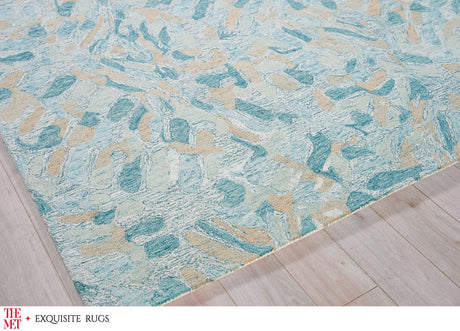 Exquisite Rugs The Met X Exquisite Rugs Botanica 6809 Turquoise/Ivory/Multi 2' x 3' Area Rug