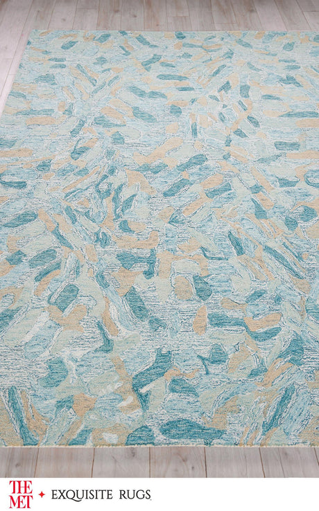 Exquisite Rugs The Met X Exquisite Rugs Botanica 6809 Turquoise/Ivory/Multi 2' x 3' Area Rug