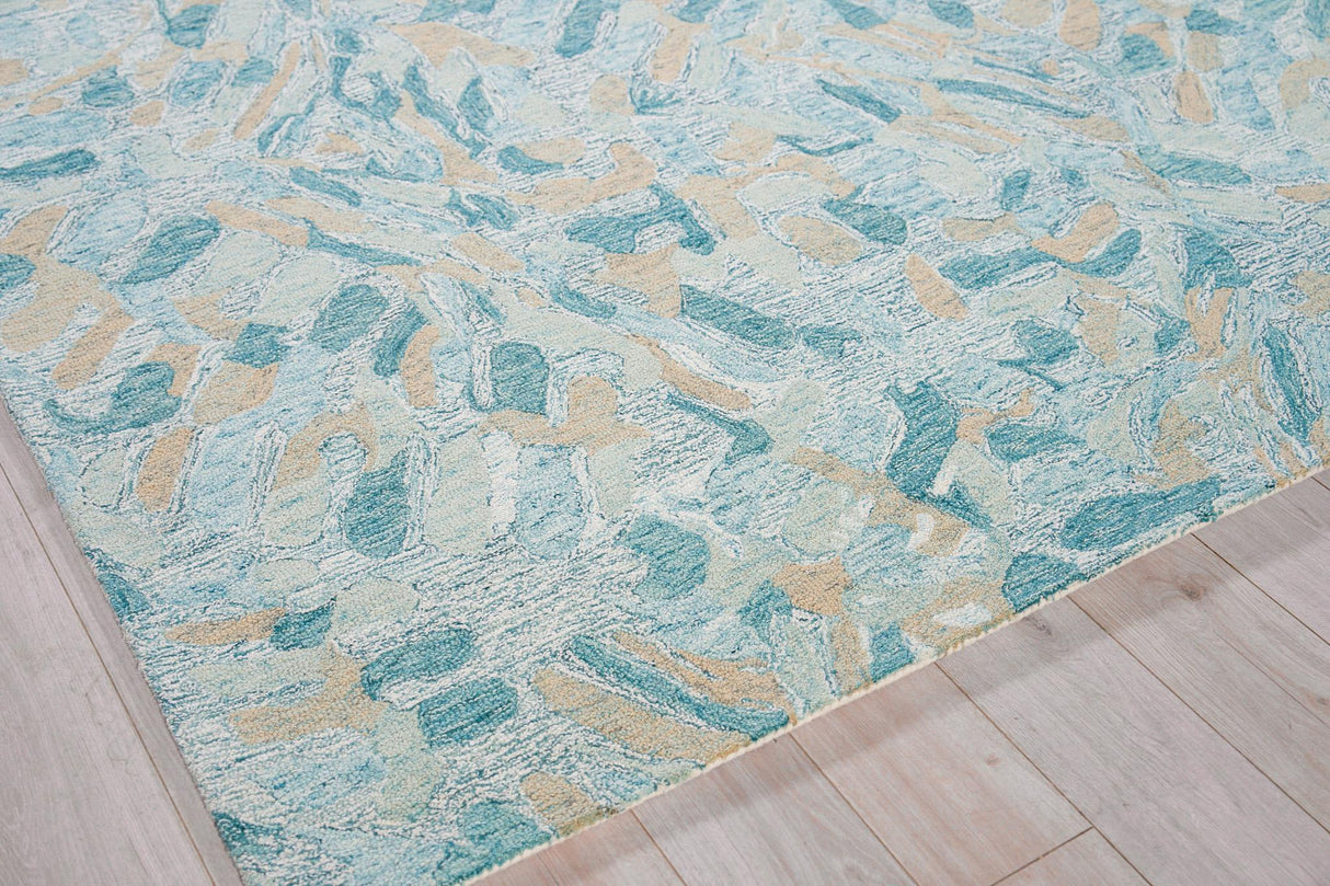 Exquisite Rugs Botanica 6809 Turquoise/Ivory/Multi New Zealand Wool hand-tufted 6' x 4' Area Rug