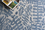 Exquisite Rugs Botanica 6813 Blue/Ivory New Zealand Wool hand-tufted 3' x 2' Area Rug