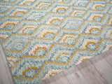 Exquisite Rugs Bargello Hand Tufted New Zealand Wool in 6814 Light Blue/Multi 12' x 15' Area Rug