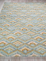 Exquisite Rugs Bargello Hand Tufted New Zealand Wool in 6814 Light Blue/Multi 8' x 10' Area Rug