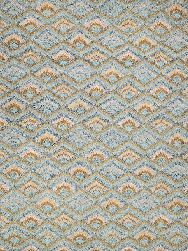 Exquisite Rugs Bargello Hand Tufted New Zealand Wool in 6814 Light Blue/Multi 9' x 12' Area Rug