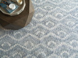 Exquisite Rugs Bargello Hand Tufted New Zealand Wool in 6815 Light Blue 6' x 9' Area Rug