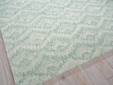 Exquisite Rugs Bargello Hand Tufted New Zealand Wool in 6816 Turquoise 10' x 14' Area Rug
