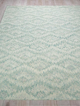 Exquisite Rugs Bargello Hand Tufted New Zealand Wool in 6816 Turquoise 10' x 14' Area Rug
