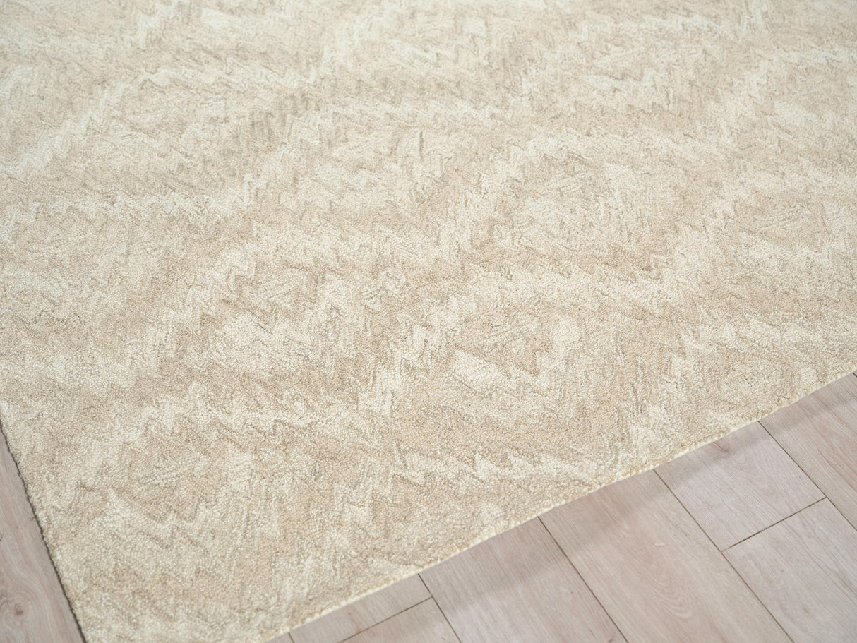 Exquisite Rugs Bargello Hand Tufted New Zealand Wool in 6819 Beige 8' x 10' Area Rug