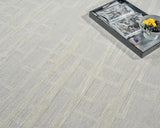 Exquisite Rugs Park City Hand Tufted New Zealand Wool in 6842 Silver/Ivory 10' x 14' Area Rug