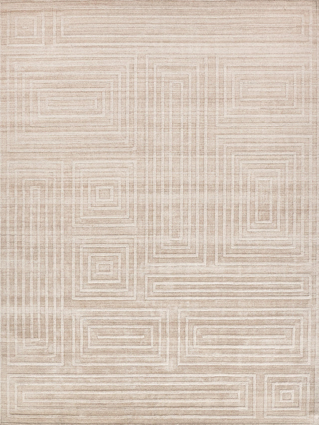 Exquisite Rugs Lotus Hand Tufted Wool/Bamboo Silk in 6952 Beige/Brown 12' x 15' Area Rug
