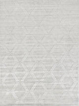 Exquisite Rugs Lotus Hand Tufted Wool/Bamboo Silk in 6968 Ivory 9' x 12' Area Rug