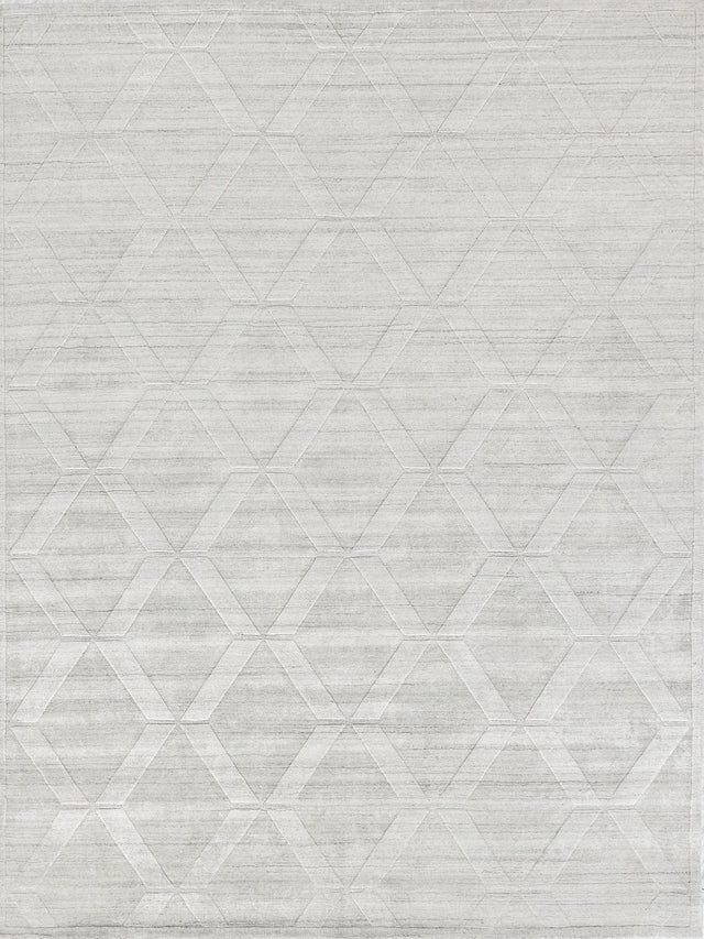 Exquisite Rugs Lotus Hand Tufted Wool/Bamboo Silk in 6968 Ivory 9' x 12' Area Rug