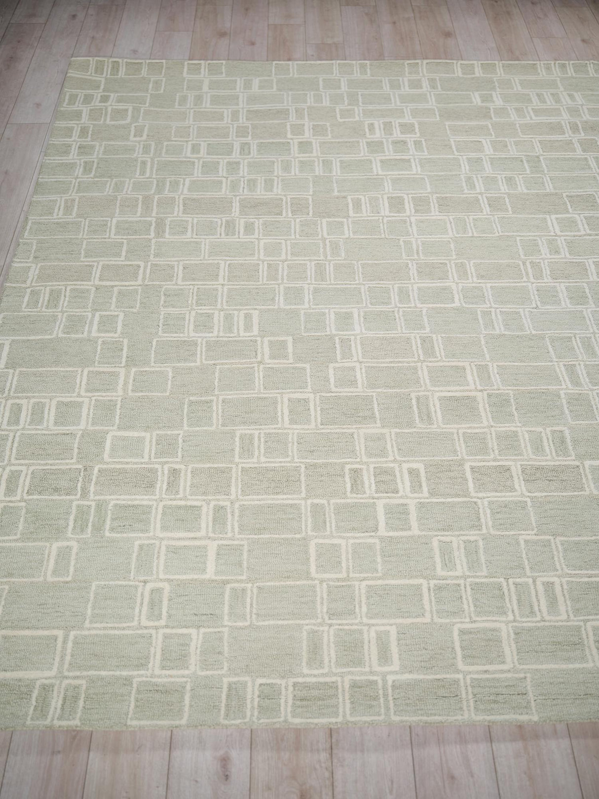 Exquisite Rugs Exquisite Rugs Soho Handmade Hand Tufted New Zealand Wool Green/Ivory 18' x 14' Area Rug