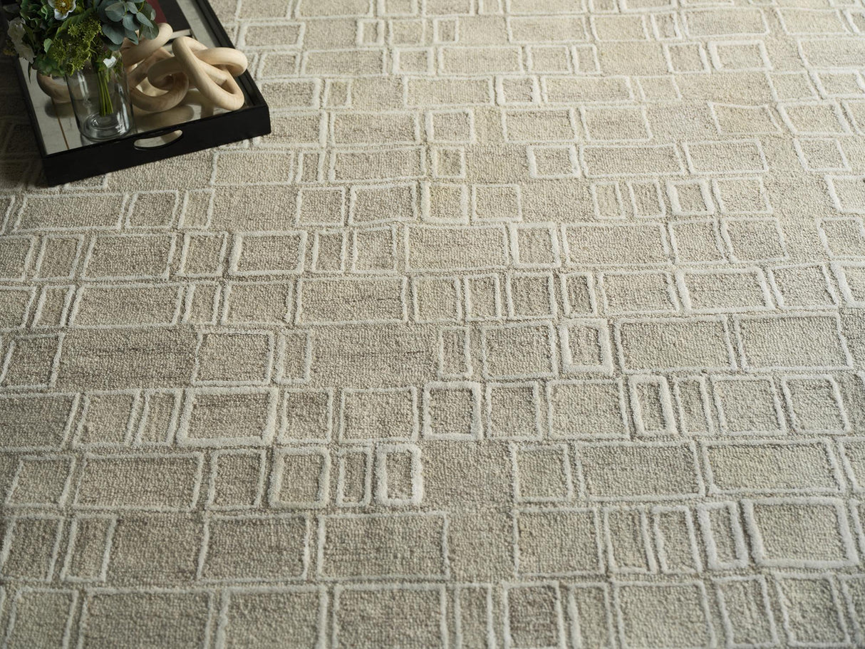 Exquisite Rugs Exquisite Rugs Soho Handmade Hand Tufted New Zealand Wool Beige/Ivory 15' x 20' Area Rug