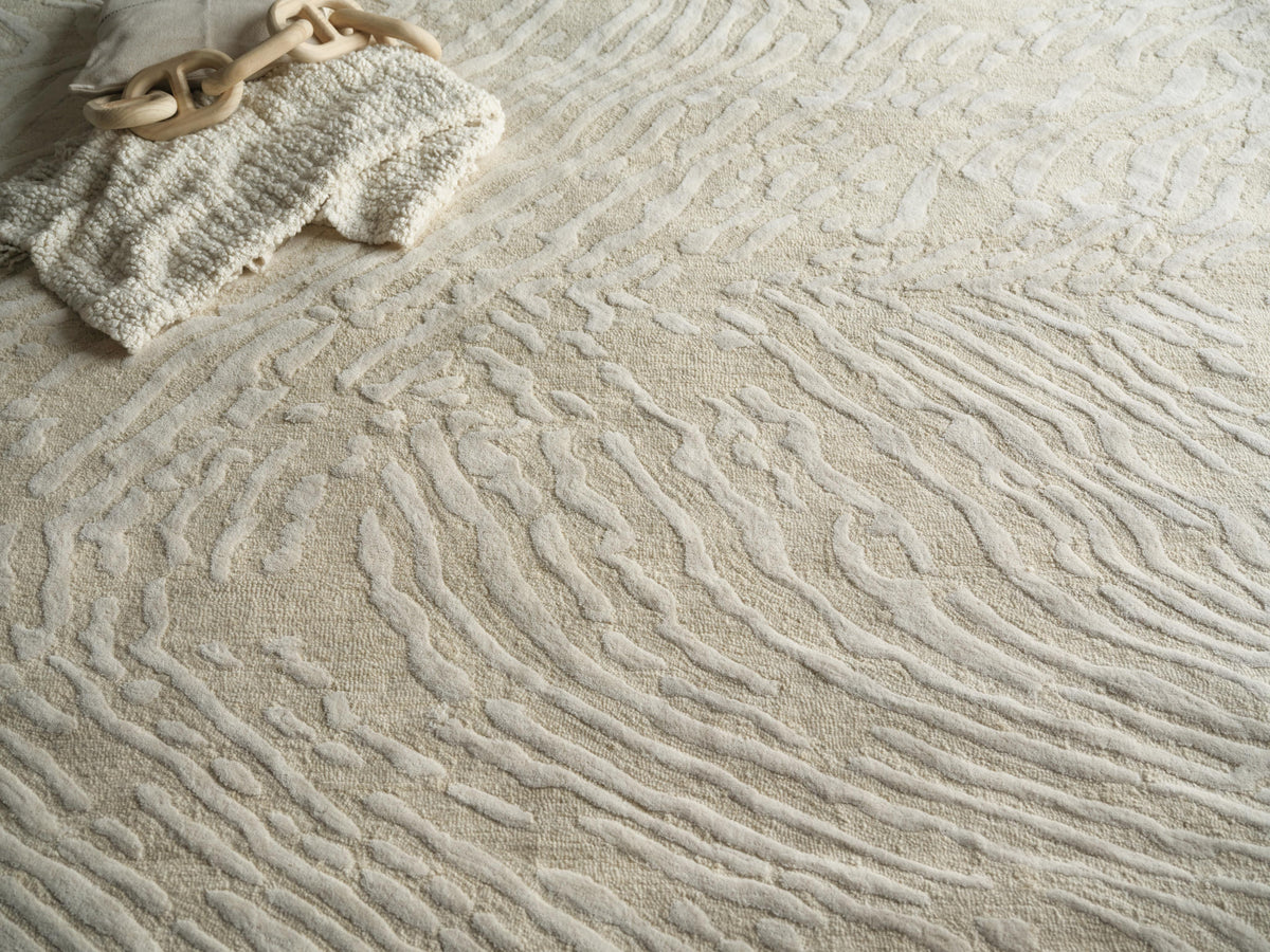 Exquisite Rugs Entro Hand Tufted New Zealand Wool in 7179 Cream/Ivory 14' x 18' Area Rug